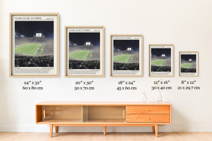 Notre Dame Stadium Minimal Football Wall Art