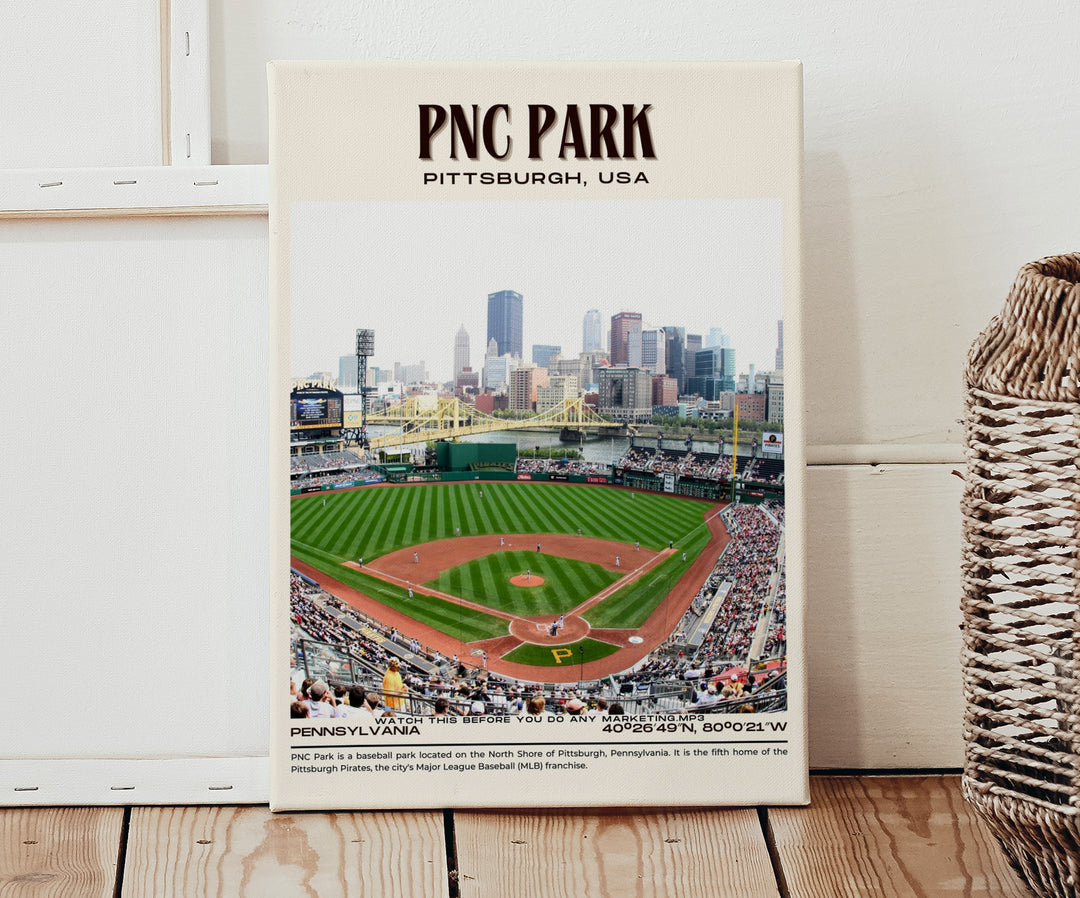 PNC Park Stadium Baseball Retro Wall Art