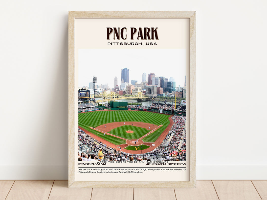 PNC Park Stadium Baseball Retro Wall Art