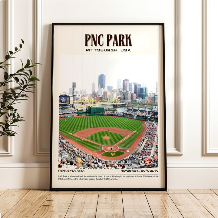 PNC Park Stadium Baseball Retro Wall Art