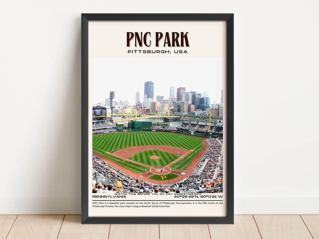 PNC Park Stadium Baseball Retro Wall Art