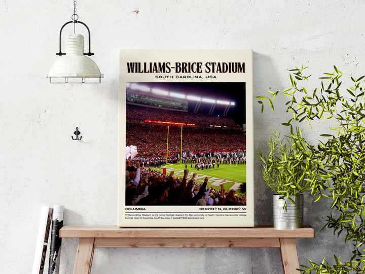 Williams-Brice Stadium Football Retro Wall Art