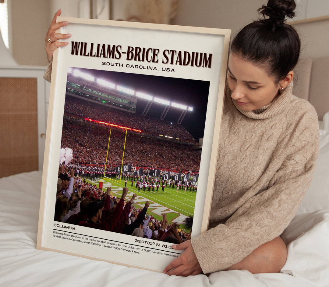 Williams-Brice Stadium Football Retro Wall Art