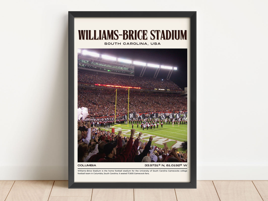 Williams-Brice Stadium Football Retro Wall Art