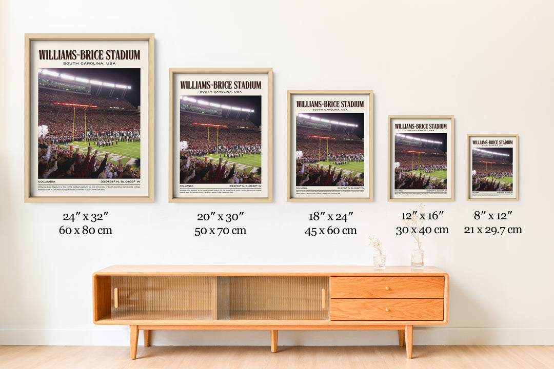 Williams-Brice Stadium Football Retro Wall Art