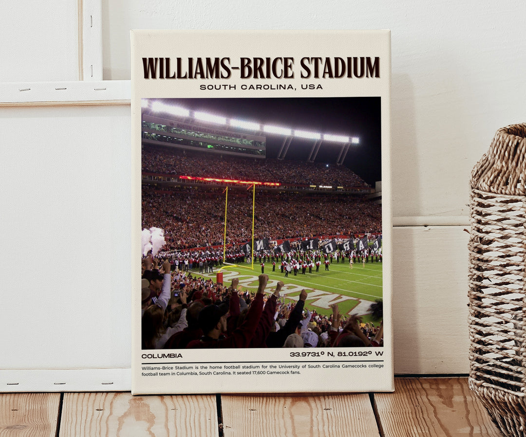 Williams-Brice Stadium Football Retro Wall Art