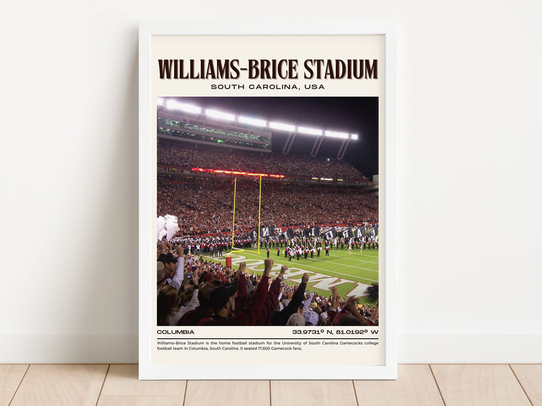 Williams-Brice Stadium Football Retro Wall Art