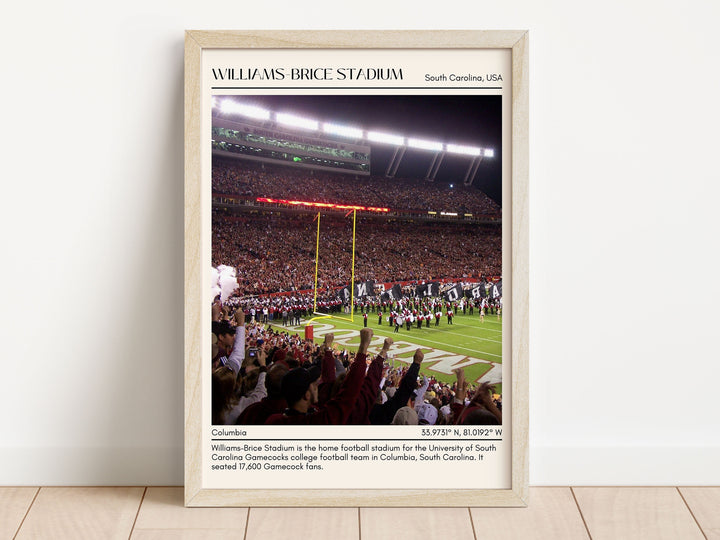 Williams-Brice Stadium Football Minimal Wall Art