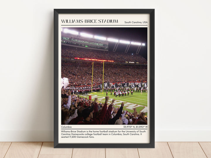 Williams-Brice Stadium Football Minimal Wall Art