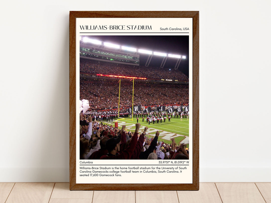 Williams-Brice Stadium Football Minimal Wall Art