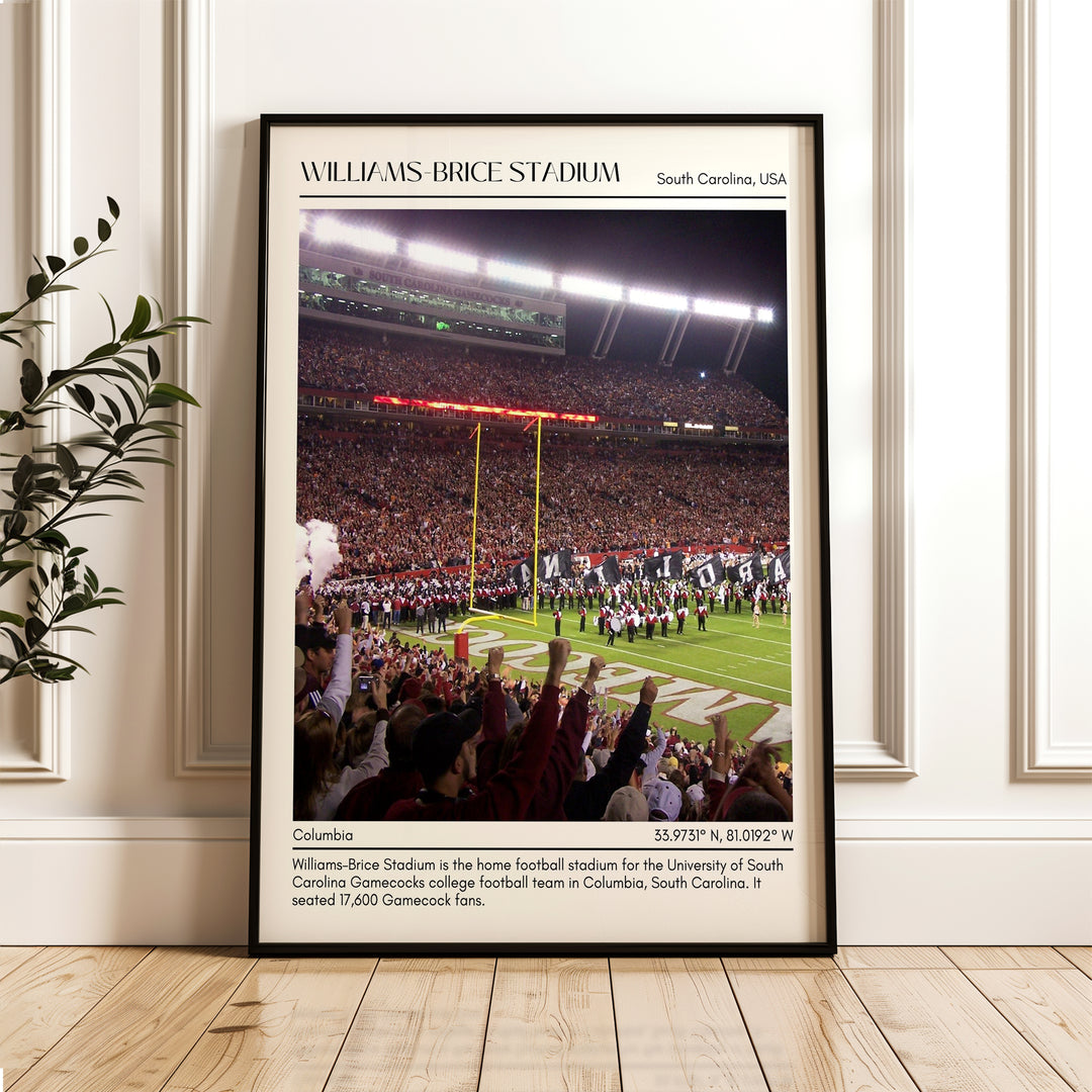 Williams-Brice Stadium Football Minimal Wall Art