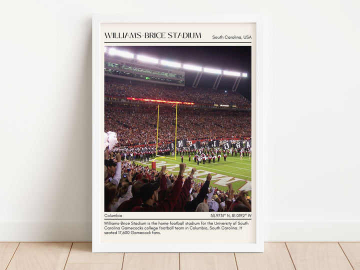 Williams-Brice Stadium Football Minimal Wall Art