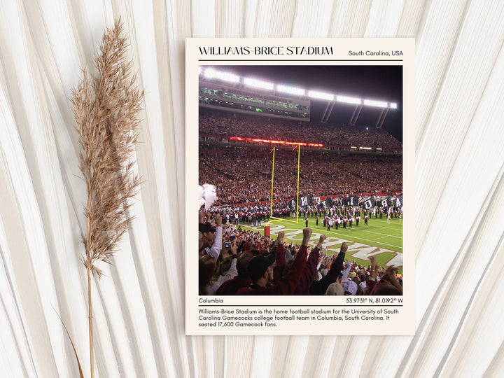 Williams-Brice Stadium Football Minimal Wall Art