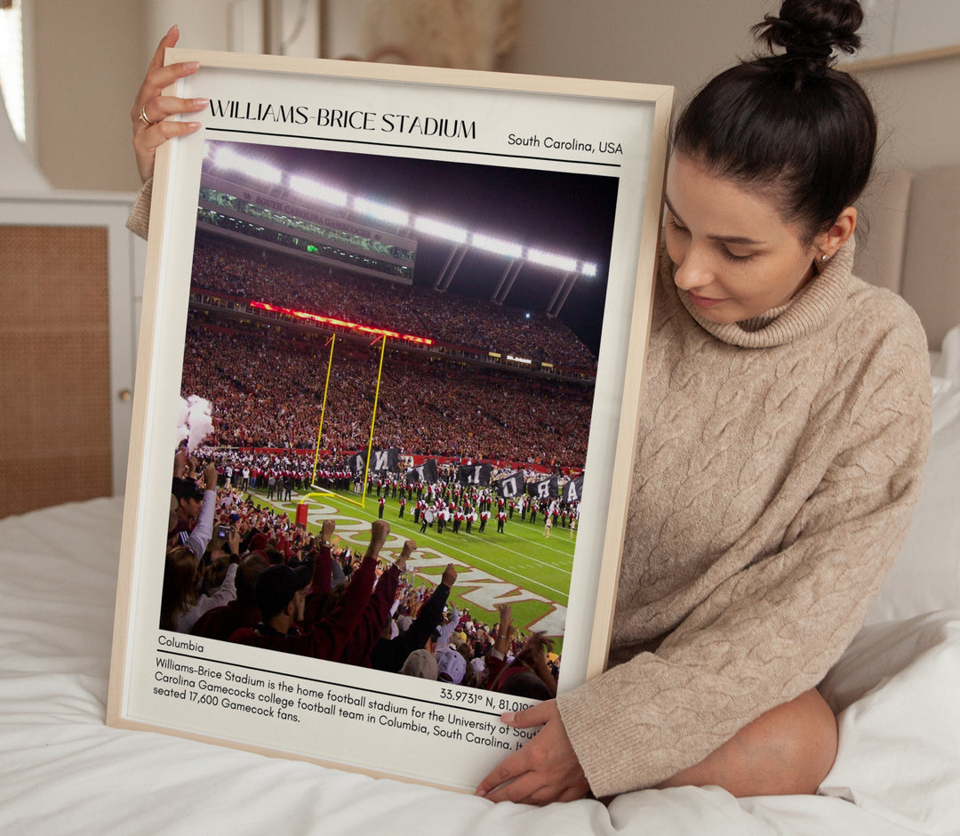 Williams-Brice Stadium Football Minimal Wall Art