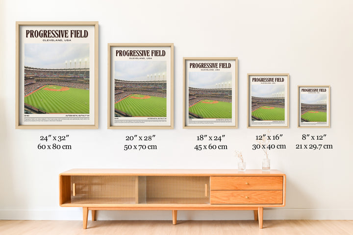 Progressive Field Stadium Baseball Retro Wall Art