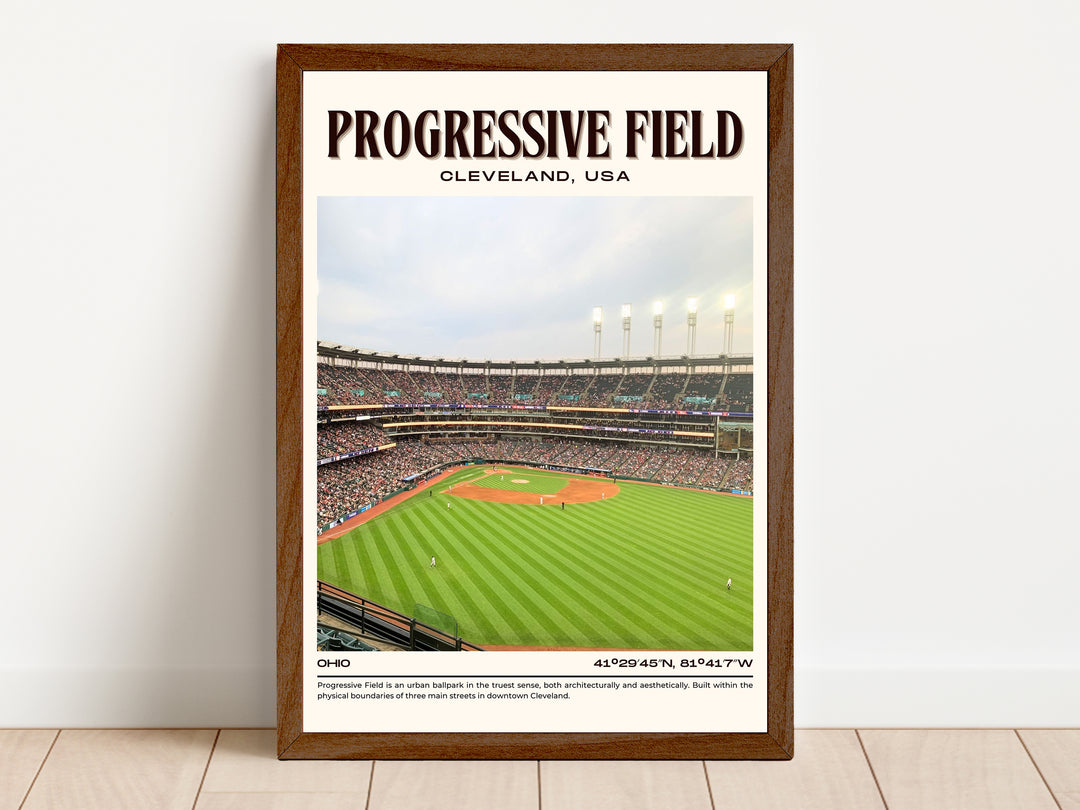 Progressive Field Stadium Baseball Retro Wall Art