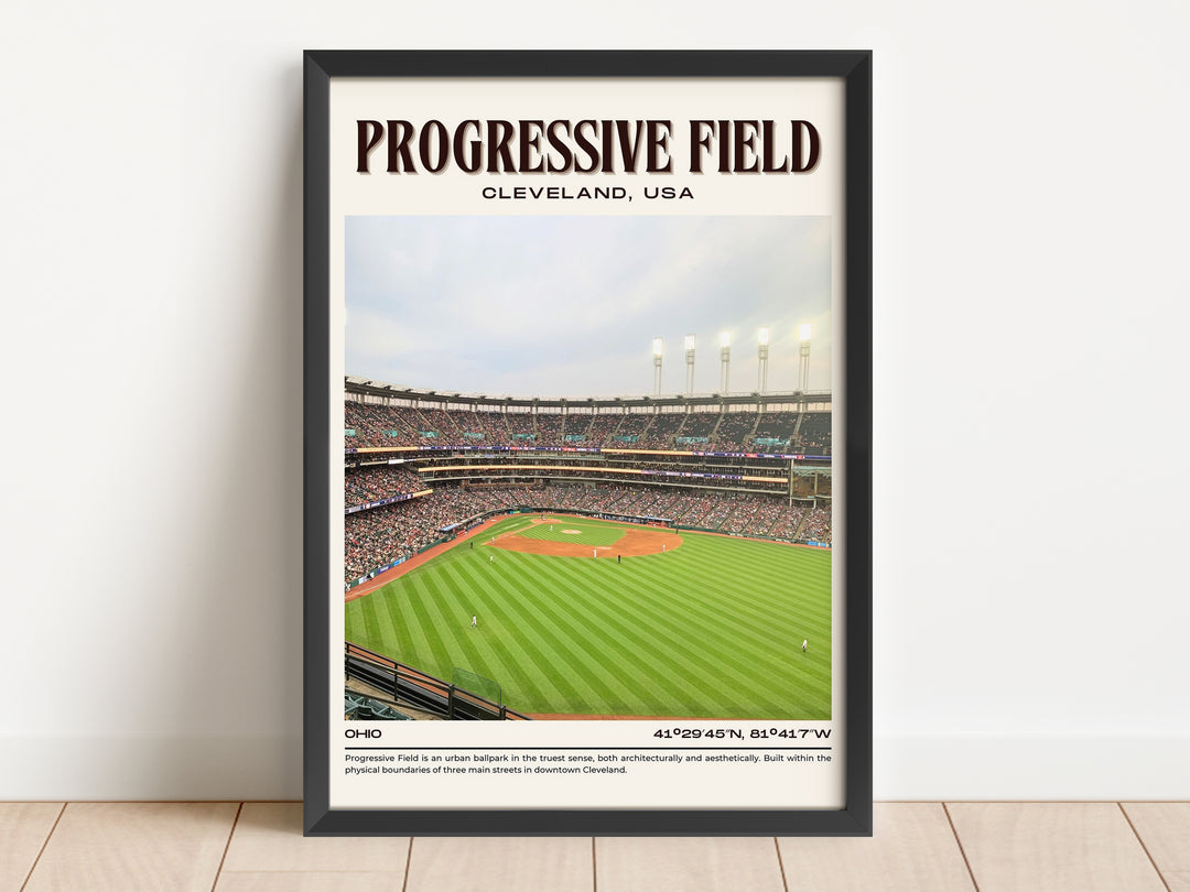 Progressive Field Stadium Baseball Retro Wall Art