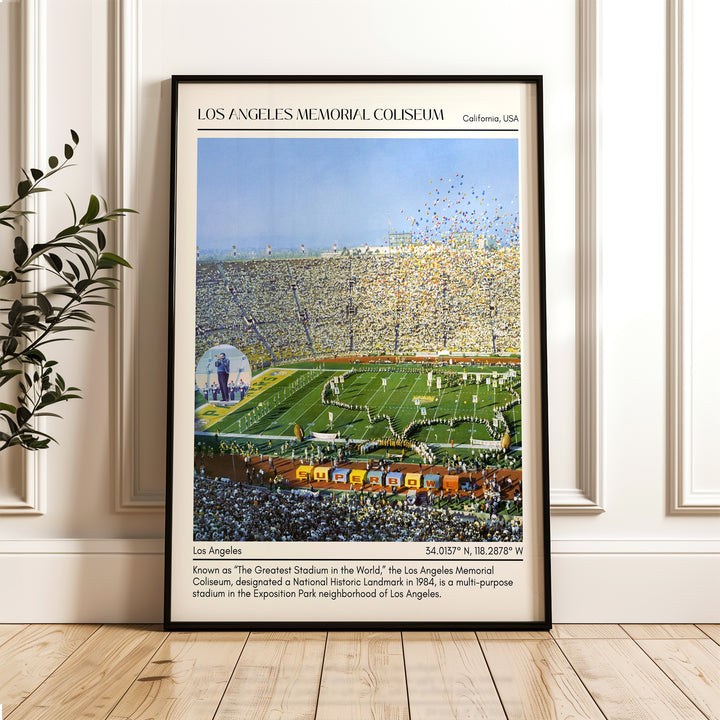 Los Angeles Memorial Coliseum Stadium Football Minimal Wall Art