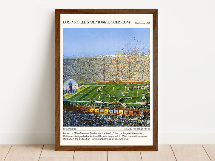 Los Angeles Memorial Coliseum Stadium Football Minimal Wall Art