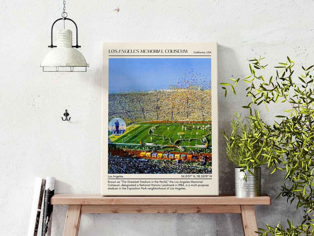 Los Angeles Memorial Coliseum Stadium Football Minimal Wall Art