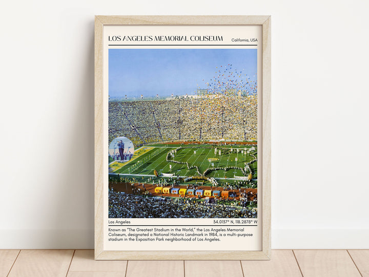 Los Angeles Memorial Coliseum Stadium Football Minimal Wall Art