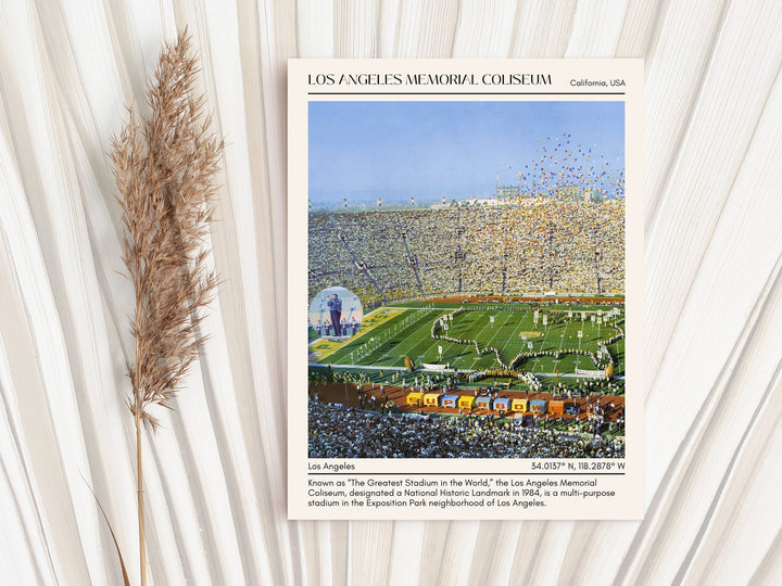 Los Angeles Memorial Coliseum Stadium Football Minimal Wall Art