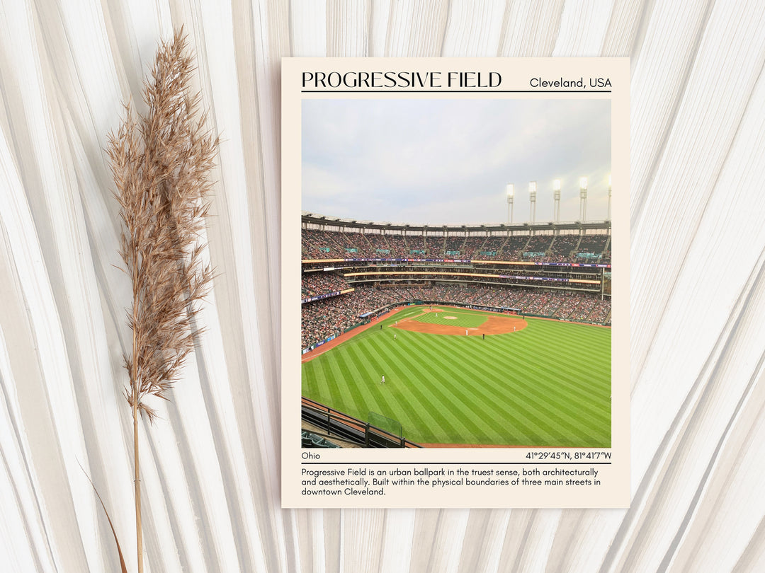 Progressive Field Stadium Baseball Minimal Wall Art