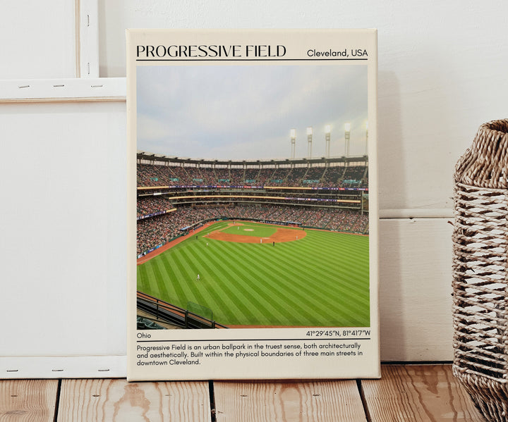 Progressive Field Stadium Baseball Minimal Wall Art