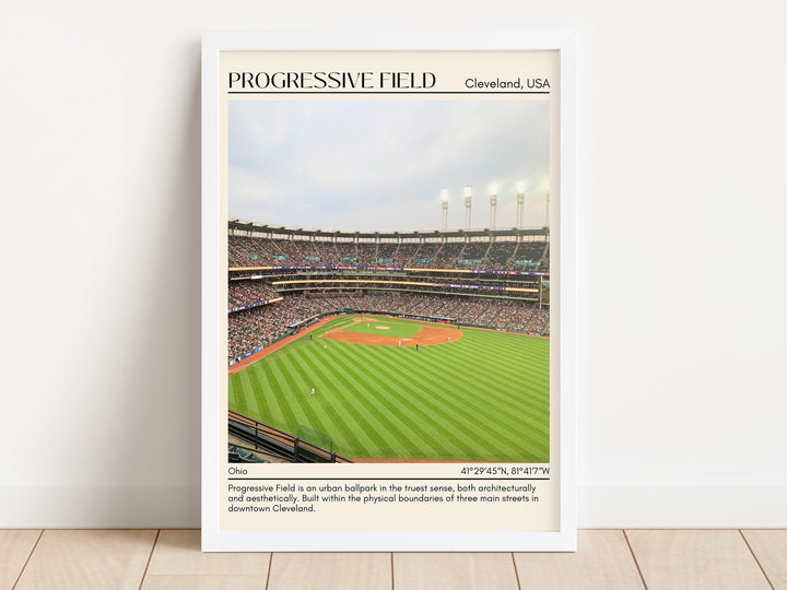 Progressive Field Stadium Baseball Minimal Wall Art