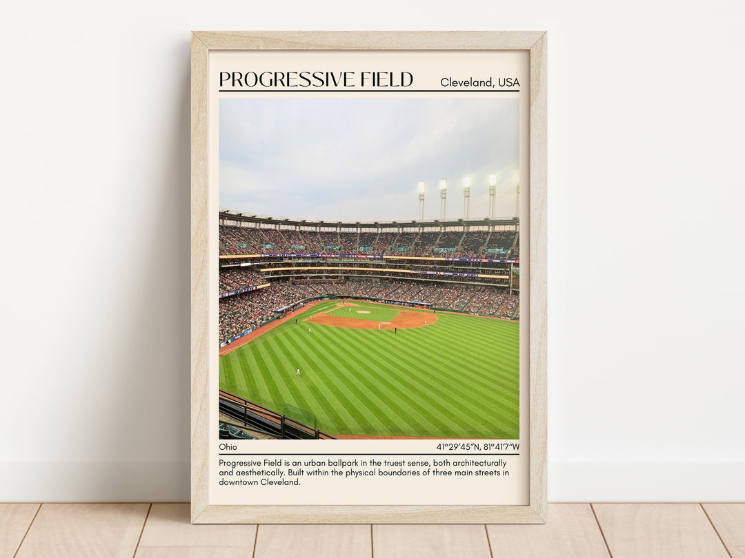 Progressive Field Stadium Baseball Minimal Wall Art