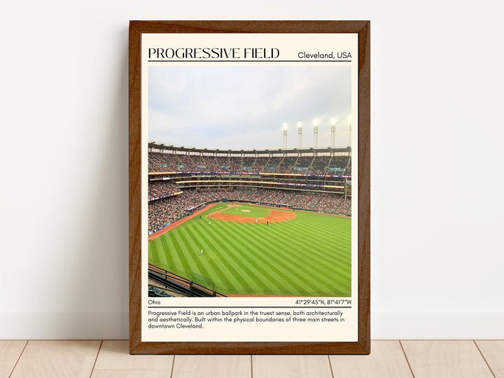 Progressive Field Stadium Baseball Minimal Wall Art