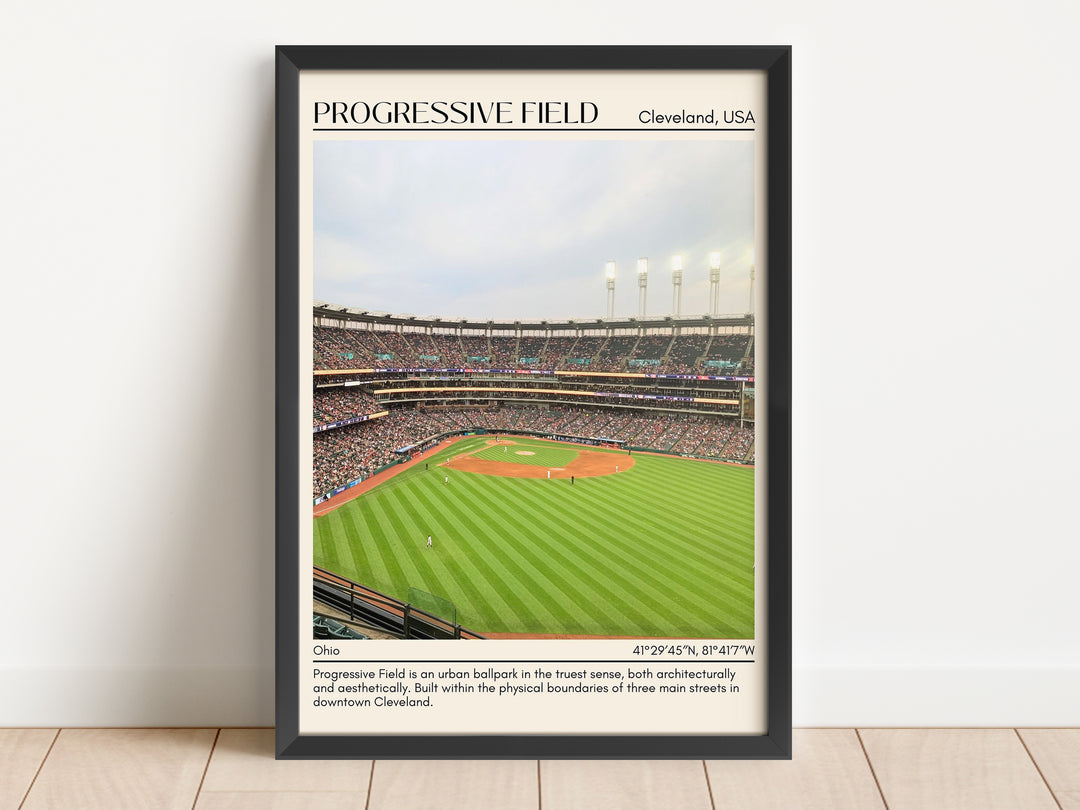 Progressive Field Stadium Baseball Minimal Wall Art