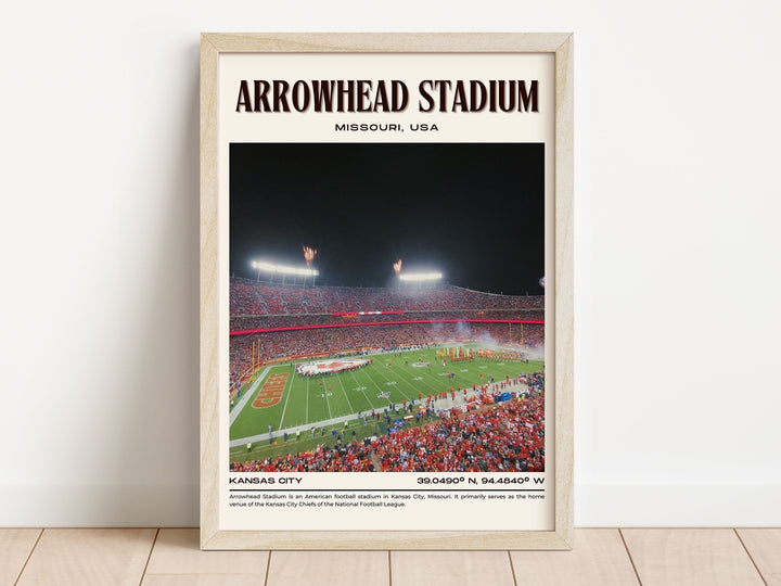 Arrowhead Stadium Football Retro Wall Art