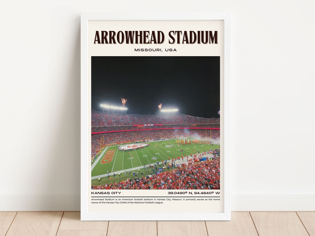 Arrowhead Stadium Football Retro Wall Art