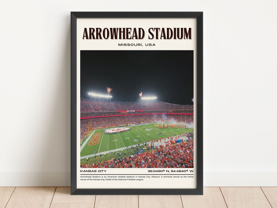 Arrowhead Stadium Football Retro Wall Art