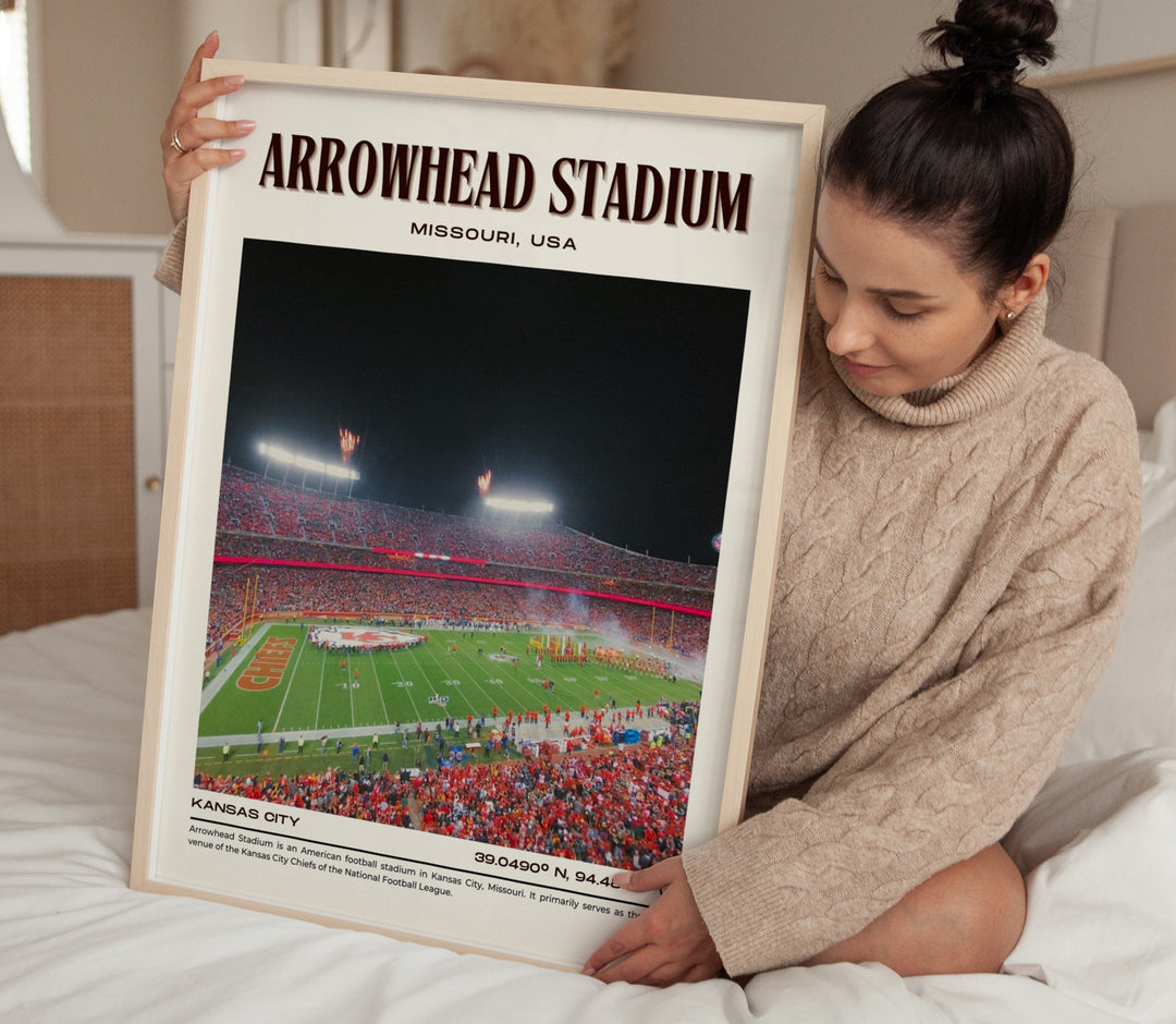 Arrowhead Stadium Football Retro Wall Art