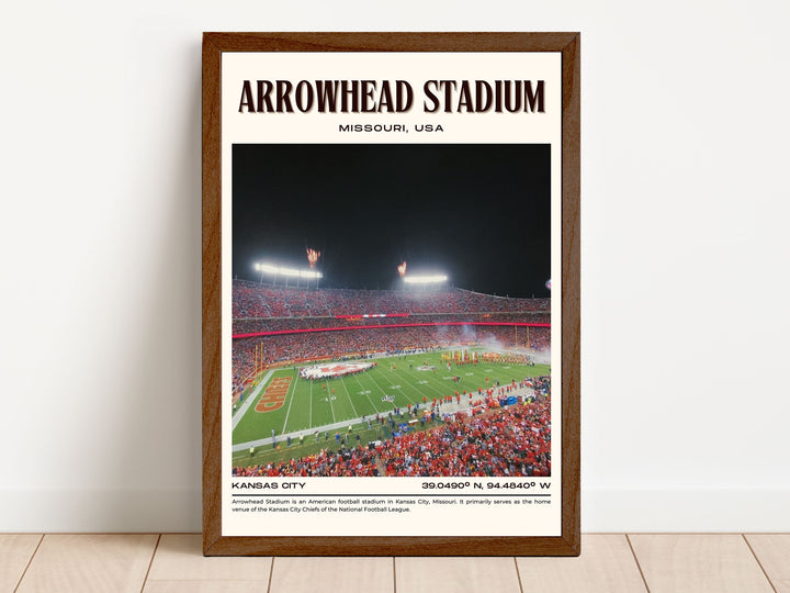 Arrowhead Stadium Football Retro Wall Art