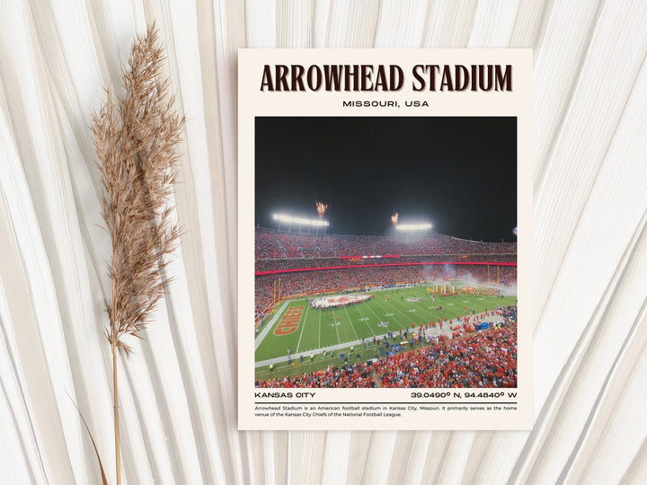 Arrowhead Stadium Football Retro Wall Art