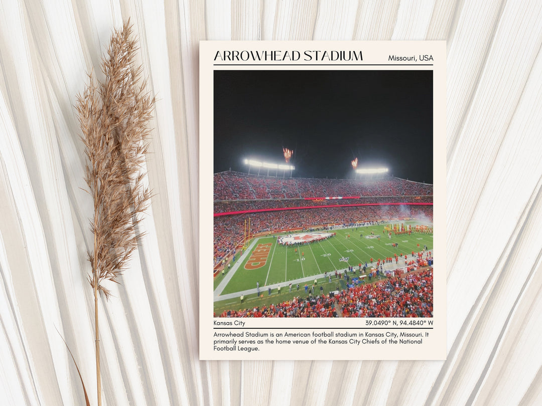 Arrowhead Stadium Football Minimal Wall Art