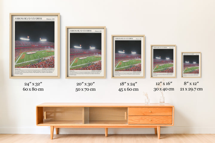 Arrowhead Stadium Football Minimal Wall Art