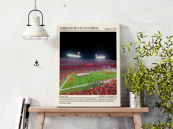 Arrowhead Stadium Football Minimal Wall Art