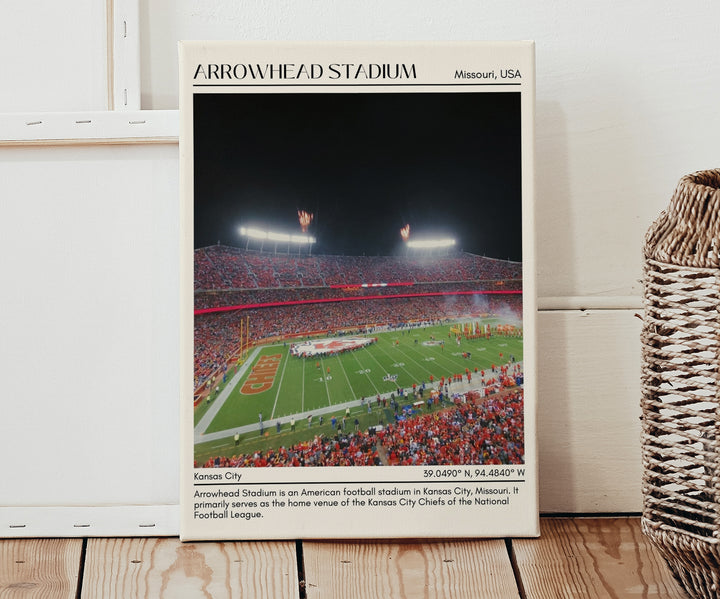 Arrowhead Stadium Football Minimal Wall Art