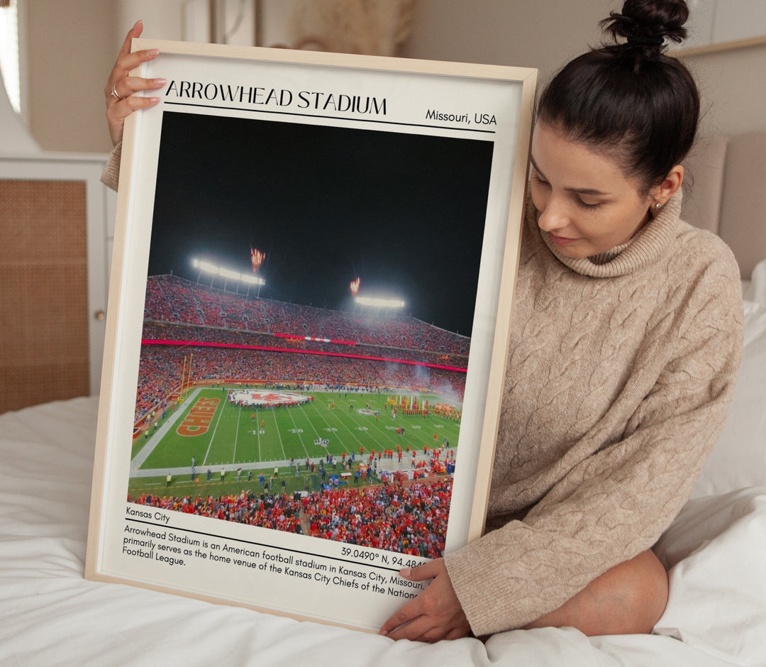 Arrowhead Stadium Football Minimal Wall Art