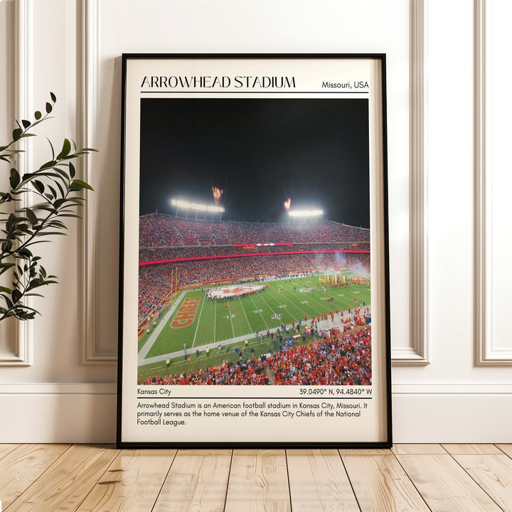 Arrowhead Stadium Football Minimal Wall Art