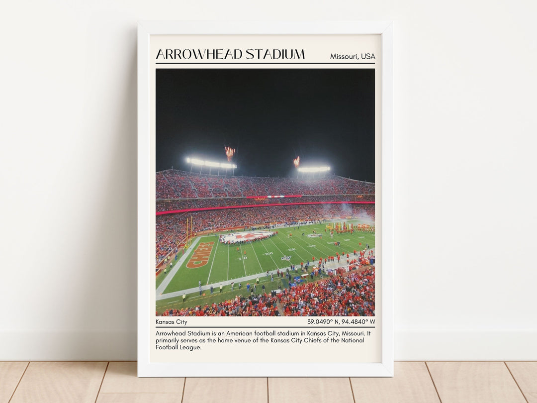 Arrowhead Stadium Football Minimal Wall Art