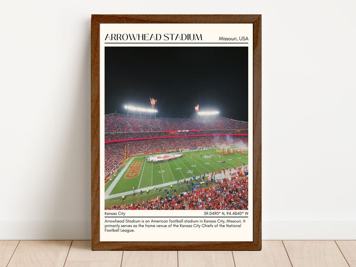 Arrowhead Stadium Football Minimal Wall Art