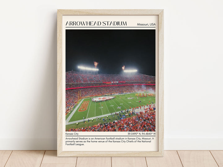 Arrowhead Stadium Football Minimal Wall Art