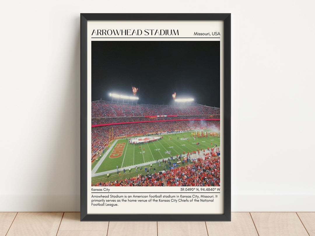 Arrowhead Stadium Football Minimal Wall Art