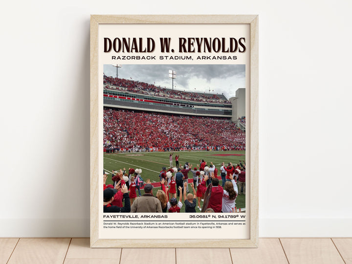 Donald W. Reynolds Razorback Stadium Football Retro Wall Art