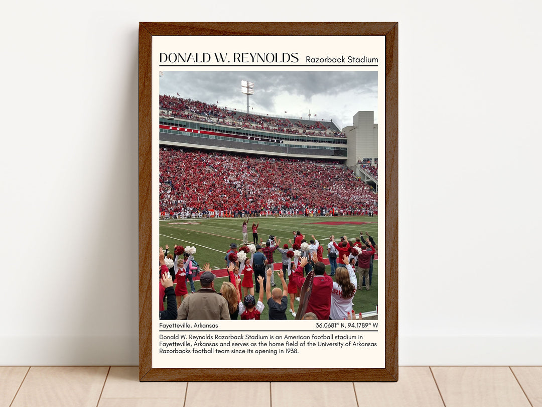 Donald W. Reynolds Razorback Stadium Football Minimal Wall Art